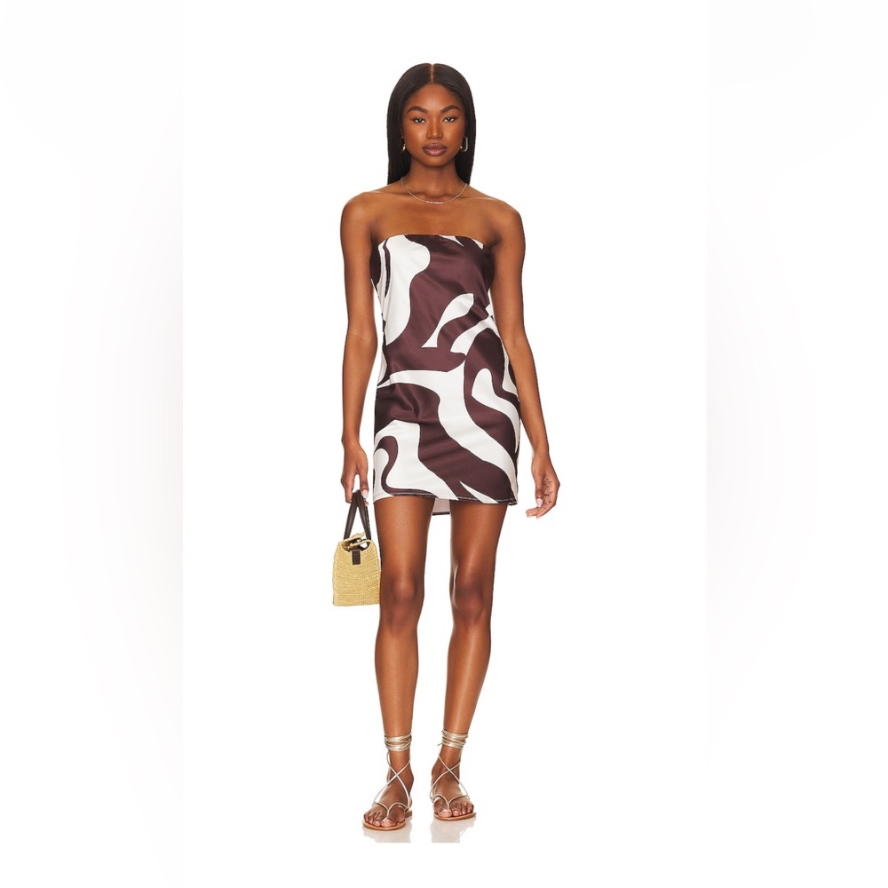 SNDYS Angel Mini Dress in Brown Swirl